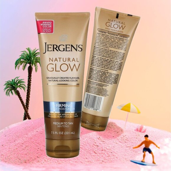 JERGENS Natural Glow +Firming Daily Moisturizer 😎 Medium to Tan (Pack of 2) - Picture 1 of 7
